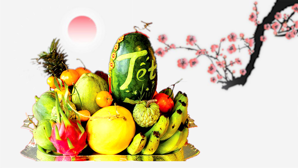bày biện mâm ngũ quả cho Tết