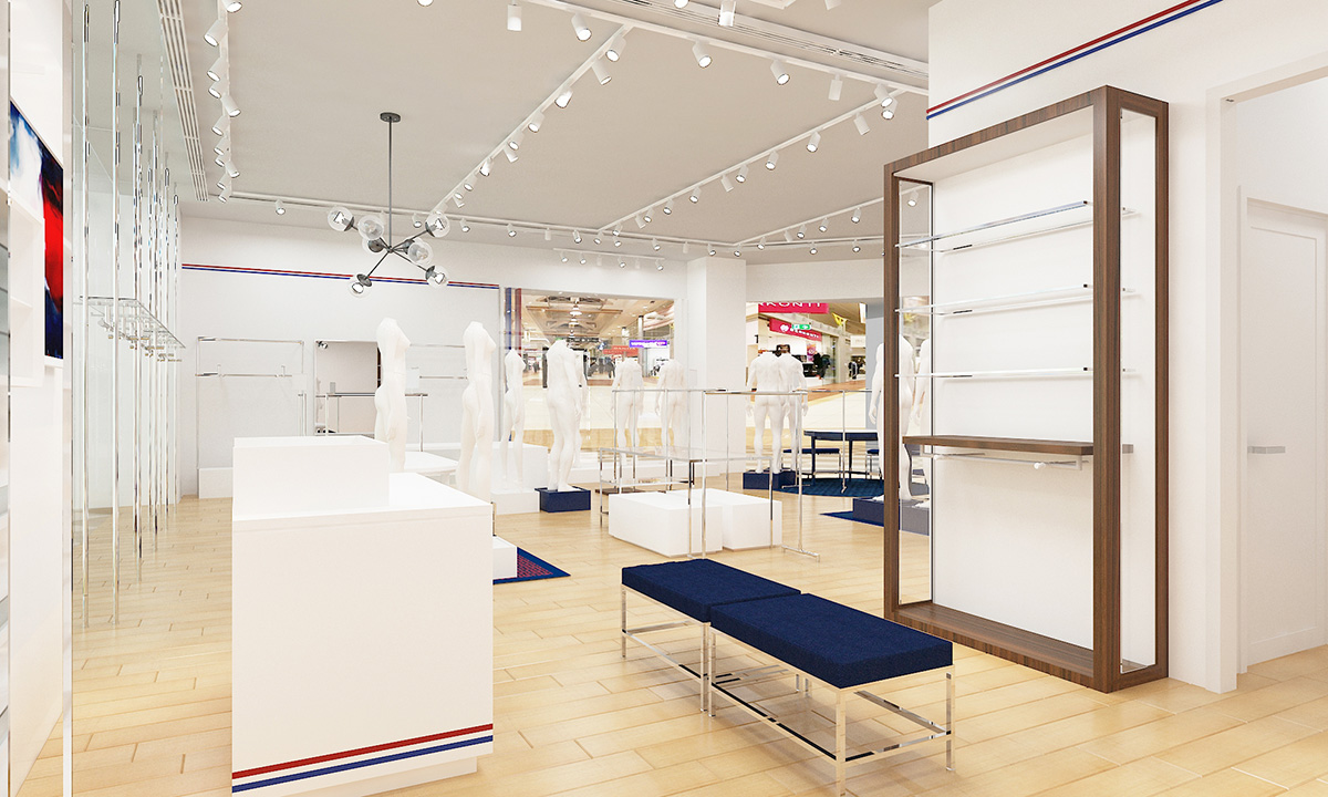 thiết kế cửa hàng tommy hilfiger