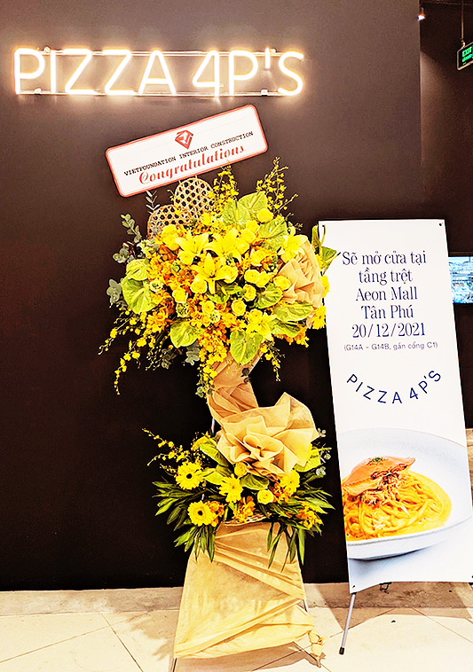 thi công nhà hàng pizza 4ps aeon mall
